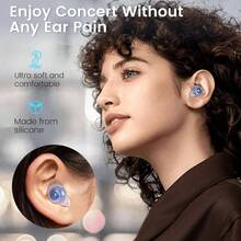 Earplugs Concert, 2 Pairs Silicone Earplugs Concert And Musicians, Reusable Silicone Ear Plugs Hearing, Party, 23dB Noise Cancelling - Nâng cấp màu xanh - Xem 5