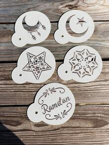 1 pieza Molde de hornear personalizado, Plantilla en forma de media luna y estrella personalizada, Patrones o texto personalizables, Reutilizable, Molde para decorar pasteles y tartas de Ramadán, Molde para cacao en polvo y azúcar glass, Apto para postres de Iftar, Repostería de Oriente Medio e ideas de regalo con ambiente festivo - Colores personalizados - Ver 7