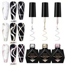 7支装 FOUR LILY 10ml 金属线条美甲凝胶，二合一超细刷法式美甲拉线美甲艺术凝胶 - 彩色 - 查看 4