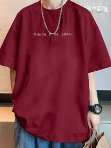 Camiseta Oversized Street Academia Frases Nunca é de Leve Estampada Unissex Treino REF 3277 FLUXO GEEK - bordô - Visão 6