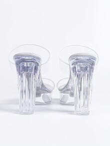 欧美时尚模特酒店夜总会细高跟鞋，透明水晶高跟鞋，T台走秀钢管舞鞋，细高跟水晶鞋底 - 無色 - 查看 6