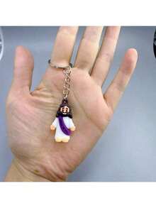 1pc Random Color Multicolor Creative Cartoon Jesus You Keychain Pendant, Key Chain Car Bag Ornament, Valentine's Gift For Friends, Daily Use Accessory Valentines Car Accessories Bag Charm School Cute Goth Y2k - 彩色 - 查看 10