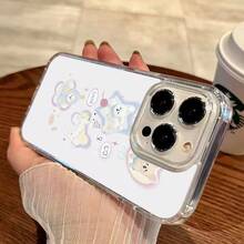 Plush puppy  Phone case For  GALAXY A05 A05S A06 A14 A15 A16 A23 A25 A26 A35 A36 A54 A55 A56 F06 F15 M14 NOTE1O PLUS NOTE20 NOTE9 S10 PLUS S20 S21 S22 S23 S24 S25 PLUS ULTRA FE S25 EDGE   anti-drop high penetration Back plate hard acrylic edge TPU soft cover - transparente - Ver 2