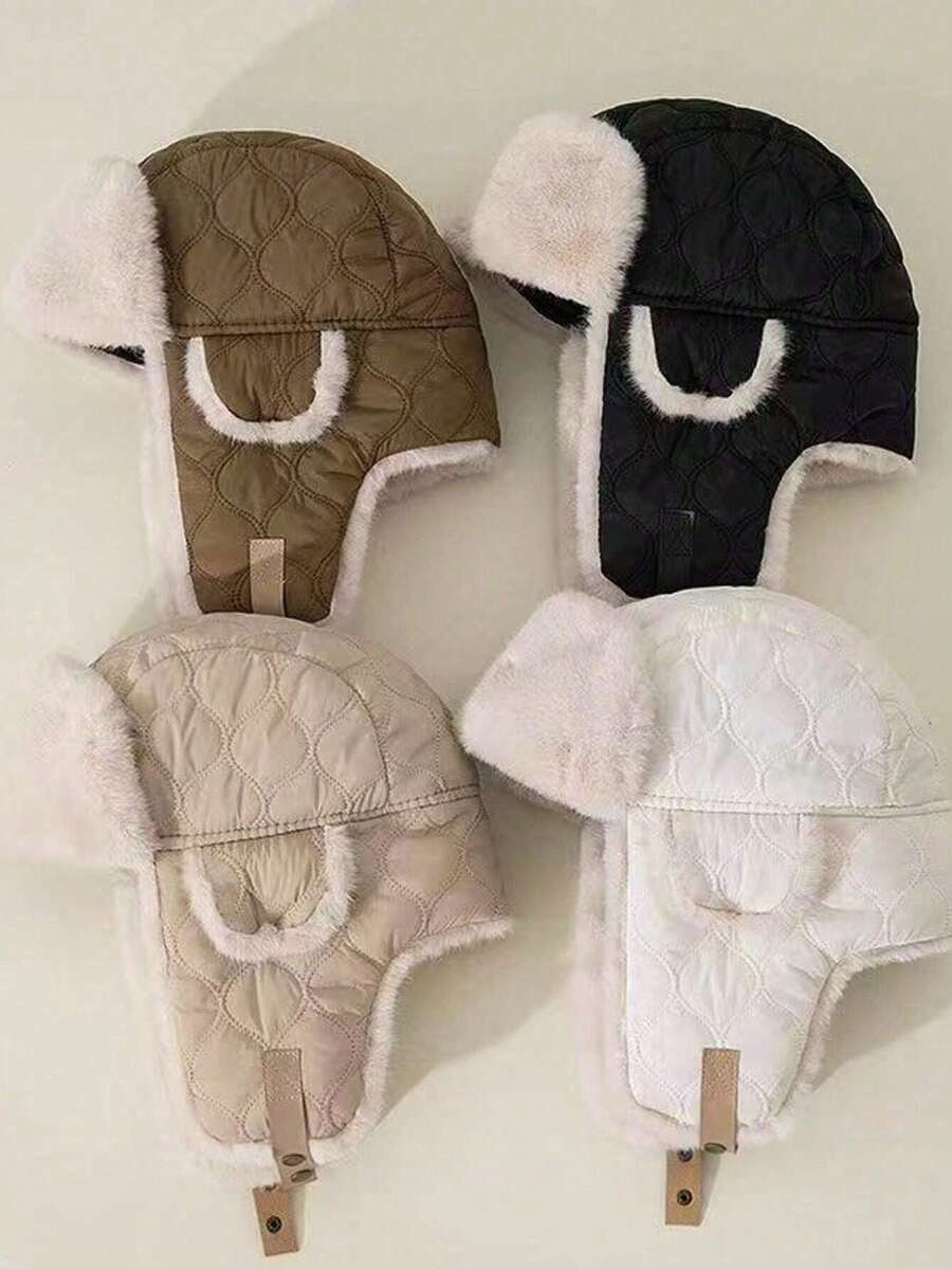 柔软加厚男女通用护耳帽，保暖防风骑行帽，时尚百搭，适合秋冬季节 - A - 查看 1