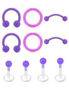 Clear Piercing Retainers Mix Set For Sport Work Septum Retainer Nose Studs Flexible Lip Ear Nose Tongue Rings Nipplering Cartilage Rook Daith Earrings Horseshoe Plastic Industrial Piercing Retainer For Work - Piercing Retainers - View 11