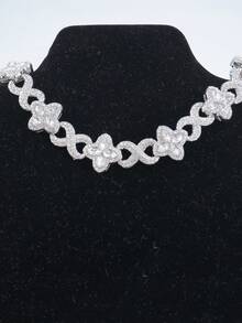 قلادة بسلسلة إسورة ذات أربعة أوراق شبه منحرفة وطراز أوربي أمريكي، موضة أنيقة وعصرية للرجال والنساء