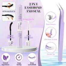 592 Pcs Lash Clusters Kit, Eyelashes Clusters Kit 8-18mm Individual Natural Lash Extension Kit D Curl Fluffy Wispy False Eyelashes (40D+60D+80D New, With Bond & Seal,Tweezers Brush) - màu đen - Xem 7