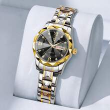 NARY 女士石英表 - 休闲优雅设计，带日期和星期显示，防水不锈钢表带。适合日常佩戴和聚会场合。 - 均碼 - 查看 2