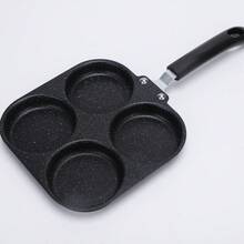 1件装创意家用早餐煮蛋器，不粘煎蛋锅，带4孔华夫饼模具 - 彩色 - 查看 1