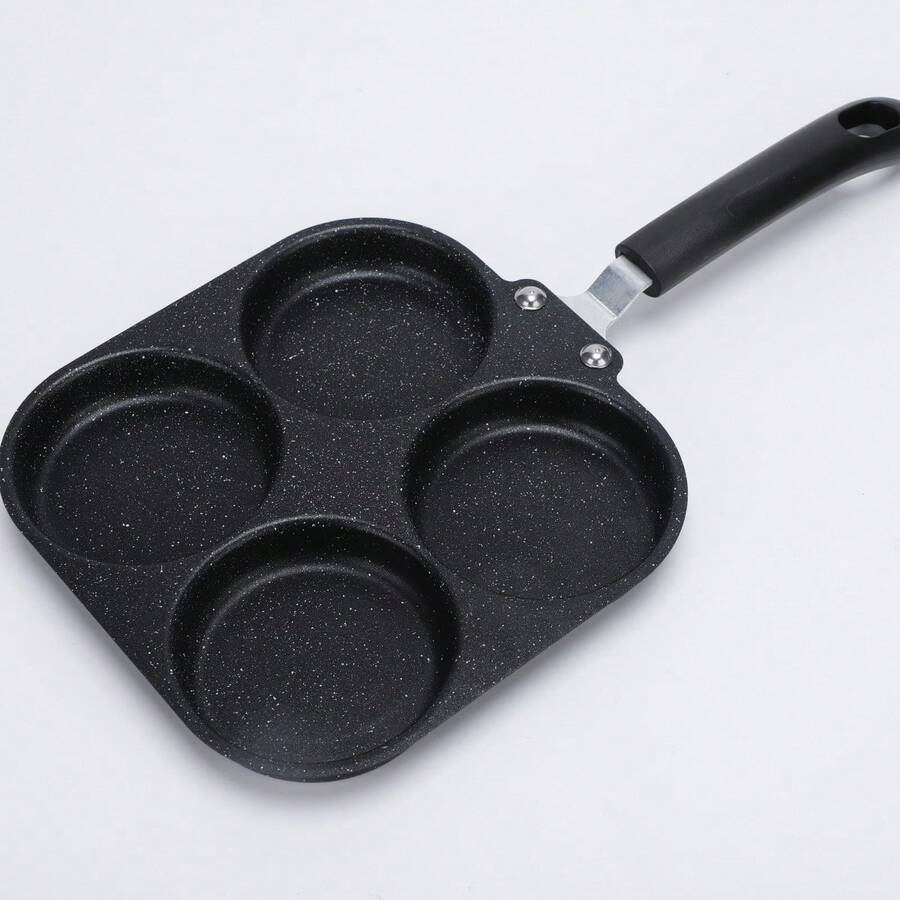 1件装创意家用早餐煮蛋器，不粘煎蛋锅，带4孔华夫饼模具 - 彩色 - 查看 1