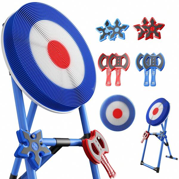 Family Axe Throwing Game With 4 Axes & 4 Darts For Kids & Adults,Axe Throwing Game For Backyard, Indoor &Outdoor,Yard Games,Carnival Games