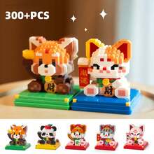 300+ 块招财猫积木，DIY 招财猫积木，动物拼装积木，生日礼物，拼装爱好桌面装饰，客厅装饰，办公桌装饰，圣诞礼物，节日礼物 - 彩色 - 查看 11