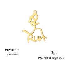 AMAXER 3件套不锈钢奔跑小人吊坠DIY饰品制作材料，节日礼品批发 - 簡約系列 - 查看 14