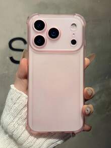 奢华四角磨砂透明防震保护壳，兼容 17 Pro Max、17 Pro、17、16 Pro Max、15、14、13、12 Pro Max、11，防摔后盖 - 透粉 - 查看 5