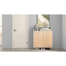 5 Tier Shoe Cabinet Shoe Storage Organizer With Doors And Adjustable Shelves - mặc định - Xem 2