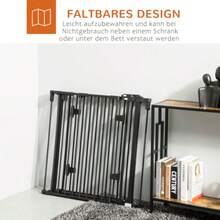 PawHut Dog Gate With Automatic Door, Adjustable, Foldable, 3 Panels, 202.5 X 76 Cm - Black - View 6