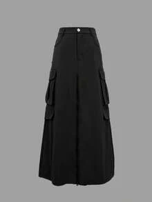 Váy nữ thời trang Thu Đông 2025 phong cách retro nhiều túi có khóa kéo, thích hợp mặc hàng ngày, đi làm, dạo phố, mùa đông, Giáng sinh, tiệc năm mới, thanh lịch, mùa hè, ngày Valentine, màu đen. - màu đen - Xem 8