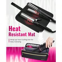 TTJM Mancro Hair Tools Travel Bag Compatible With Shark Flexstyle Wide-Open Hot Hair Tool Organizer With Separate Heat Resistant Mat Hair Accessories Organizer For Straighteners Curling Iron - màu đen - Xem 3