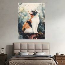 Un elegante póster histórico de lienzo con marco de madera, que muestra a un lindo y gato tabby sentado en un póster de lienzo con marco de madera - Decoración de pared de estilo retro moderno, impermeable, fácil de colgar, adecuado para sala de estar, dormitorio, oficina en casa - Idea de regalo únicacuadros decorativos para sala,poster,con marco,posters,cuadros para la pared ,marcos para cuadros,cuadro,virgen de guadalupe,salas - transparente - Ver 7