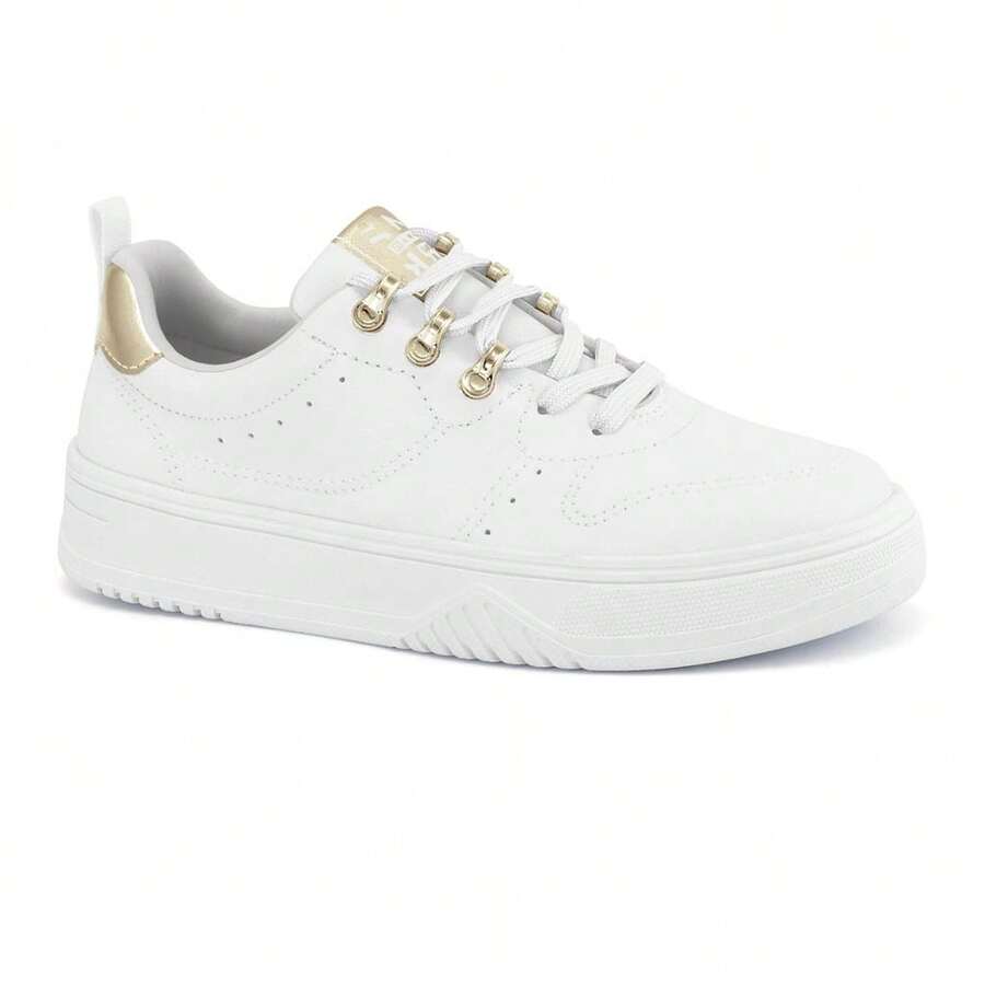 Ramarim Women's Casual Platform Sneakers With Metallic Eyelets For Comfort - trắng - Xem 1