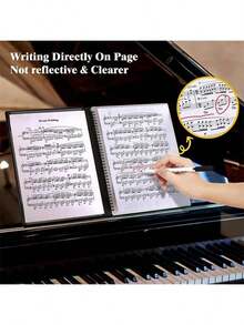 Music Folder, Durable A4 Music Folder With 40 Pockets, Writable Spiral Choir Folder, A4 - Music File File Storage Folder - High Quality PP Page Adhesive For Choral, Band, Choir, Musician, Performer