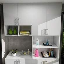 Self-Adhesive Wallpaper, Glossy Gray, Waterproof, Oil-Resistant, Vinyl Material, Suitable For Cabinets, Bathrooms, Furniture, Appliances, Home Decor, Modern Kitchen Decor