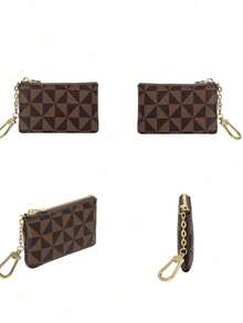 Women's Mini Zipper Keychain Coin Purse, Can Hold Coins, Credit Cards, ID, Keys, Earphones, Lipstick, Etc. - Multicolor - View 8