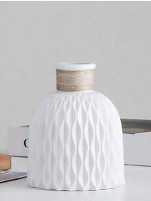 1pc Plastic Vase With Water Wave Pattern And Frosted Texture, Suitable For Artificial Flowers, Home Decor, Vase, Tabletop Centerpiece, Glass Vase - Multicolor - View 9