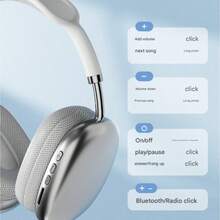 1 Piece Red P9 Pro Max Over-Ear Bluetooth Headphones, Wireless Headset Universal For Mobile Gaming Music - 紅色 - 查看 2