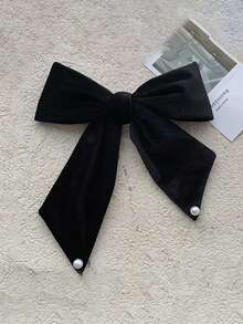 1 件秋冬千鸟格蝴蝶结发夹，带飘带和棋盘格发夹 - 彩色 - 查看 8