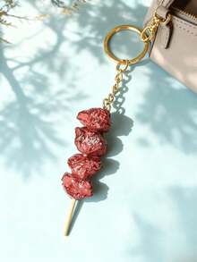 Cute Kebab Charm Keychain Car Accessories Bag Charm Backpack For School Goth Y2k Halloween Accessories Teachers Day Christmas Gift Ideas Bag Accessories Lanyards With Id Holder Car Accessories Bag Charms Car Accessories Friend Sister - Burgundy - View 2