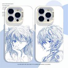 Line-Art EVA Case for  17 ProMax – 16 Color-Silver, 15 Silicone, 14 Men/12 Women,  13 New 8 Soft XS Premium Plus Full-Cover 11 Shockproof Mini Shell – Asuka 12, Rei 11, Shinji 10, Kaworu 9 Anime 7, JP Style 6, Series 5 Collectible - transparente - Ver 3
