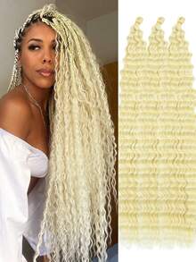 Long Deep Wave Braiding Hair 30 Inch Ocean Wave Crochet Hair Synthetic Deep Curly Crochet Hair Extensions For Women - Multicolor - View 23