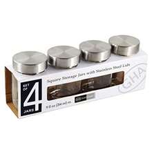 Grant Howard 51035 Tarros de almacenamiento cuadrados 8 onzas juego de 4 por caja de regalo - como en la foto - Ver 5