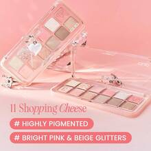 Clio PRO EYE PALETTE AIR 11 SHOPPING CHEESE - Eye Makeup Eyeshadow Palette, Soft Glam Matte Shimmer Glitter Shades, Daily Makeup Natural Look Palette, Blendable Pigmented Powder, Korean Makeup Eye Palette - 11 MUA SẮM PHÔ MAI - Xem 2