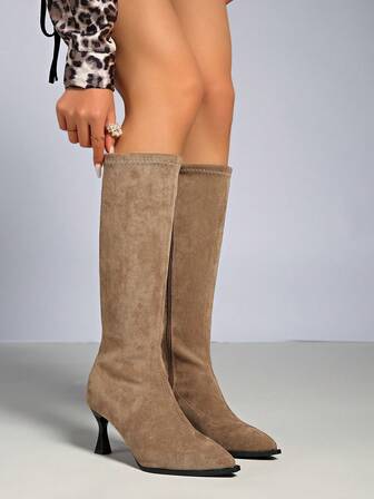 Women's Tall Boots, Vintage Pointed Toe Riding Boots, Slim High Heel, Fashion Versatile Over-The-Knee Boots, Suitable For Multiple Occasions, Autumn/Winter New Arrival