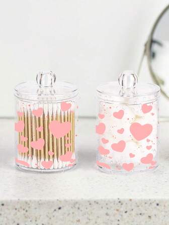 1 st bomullspinneask sminkorganiseringslåda, hjärtformad sminkborttagningsdyna, hårband, förvaringslåda för sminkborstar, lämplig för sovrum, vardagsrum, entré, julklapp