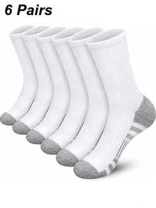 3/6/10/20 Pairs Basketball Socks For Men, Long Tube Socks For Couples, Non-Slip, Basketball, Cycling, Durable Sports Socks, White