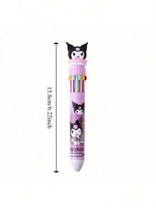 12pcs/Set Sanrio Series Acrylic Gel Pens - Yuguigou, Kulomi, Mileti, Hapag, Hello Kitty - Cute Cartoon Character Retractable Medium Point Pens, Suitable For Office & School Supplies