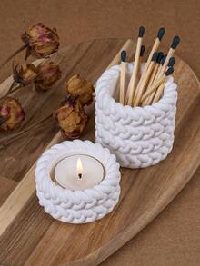 1PC 1/2/3/4 Floors Hemp Rope Candle Cup Silicone Mold, DIY Round Succulent Flower Pot Cement Gypsum Resin Clay Craft Storage Box Mold, Home Decor,Room Decor - Silicone Mold - View 5