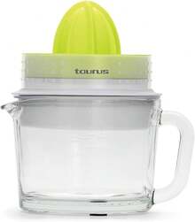 TAURUS CITRIX | Exprimidor de Cítricos | ÚNICO con Jarra de Vidrio de 1 Litro | Exprimidor de Naranjas | Filtro para Bagazo de 3 niveles | Doble Sentido de | Almacenaje Compacto | Naranja