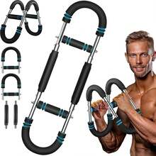 Shaker Arm Trainer,entrenador de brazos de resistencia ajustable,equipo de entrenamiento de brazos y pecho,entrenamiento muscular, portátil desmontable,ejercitador de pecho para hombres - Azul - Ver 1