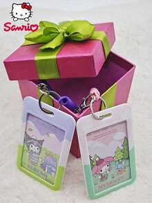 1PC Sanrio Officially Licensed Kuromi Student ID Card Protective Case Hangs On Chest Best Gift For Students Friends During The School Season Christmas And Halloween - MXLYKT01-mM - View 3
