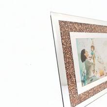 1pc Diamond-Inlaid Crystal Picture Frame; Glass Desktop Display Stand; Mirror Base Jewelry Display Cabinet; Luxury Desktop Decoration. - Inner Frame Dimensions - View 5