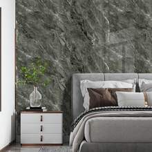 1 卷豪华大理石纹自粘壁纸，防水、防潮、防油、易清洁、无缝图案匹配，适用于客厅、卧室、浴室、厨房和楼梯，墙面装饰 | 无缝墙面设计 | 防水壁纸 - 深灰色 - 查看 1