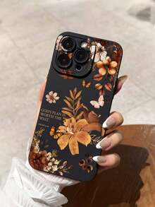 Ốp lưng điện thoại in họa tiết hoa loa kèn nâu và lá mùa thu tương thích với Apple 16 Pro Max, 14, 13, 12, 11 Pro Max, XS Max, X, XR, 8, 7, 6S, Plus, Mini và Galaxy A13 4G, S21 FE 5G, A15, A21S, A34, A12, A50, S21, A71, Ốp lưng chống sốc, thích hợp làm quà tặng sinh nhật cho bạn gái, bạn trai hoặc sử dụng cá nhân - Nhiều màu - Xem 2