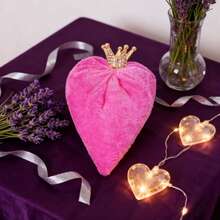 Adornos de corazón de terciopelo para San Valentín, despedidas de soltera y aniversarios de boda. - Burdeos - Ver 3
