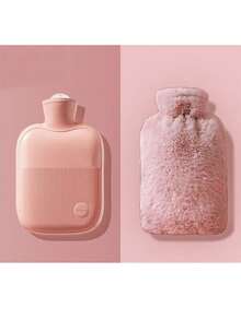 [Double-Sided, Long-Lasting Insulation] 1-Piece INS-Style Plush Hot Water Bottle, Instantly Warms! Scandinavian Minimalist Design, Detachable Belly, Hand, And Foot Warmers, Snuggle Into It And Fall Asleep In Seconds! Double-Sided Design (Glossy/Suede) Soars Your Sense Of Well-Being, And This Winter's Must-Have! (Watch The Video For Instructions) - Multicolor - View 13