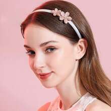20 unidades 1 cm blanco liso satén diademas Fabirc duro diademas de color sólido blanco aro DIY Craft Hairbands piezas para el pelo para mujeres niñas - 1 - Ver 3