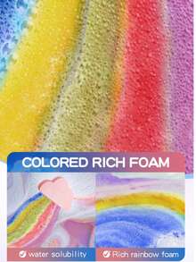 彩虹云朵泡泡浴球，SPA礼品，女士泡泡浴球，适合送给女朋友，母亲节，生日，情人节草本精油浴盐 - 彩色 - 查看 6